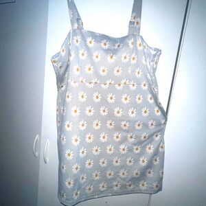 Floral Light Blue Sleeveless Top